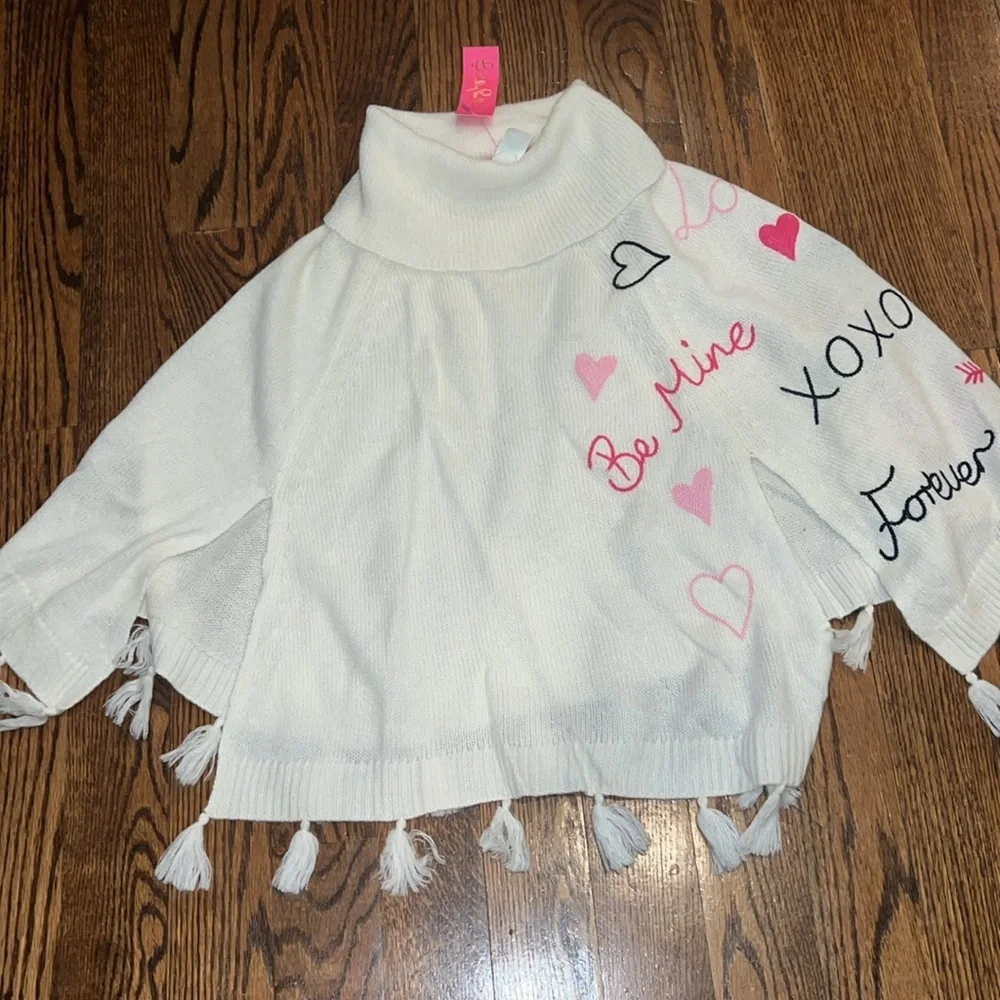 Lilly Pulitzer Kip Wrap Poncho Coconut Love Toss small/medium - Picture 5 of 10